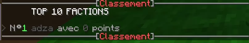 [Faction] Classement Faction